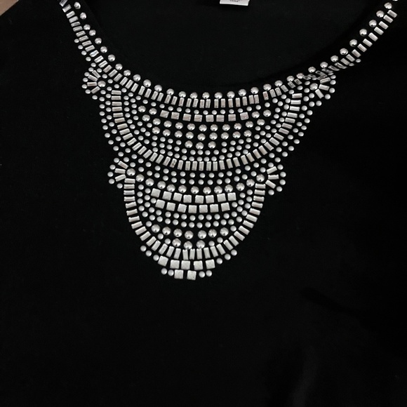 Black Ruby Rd Embelished Sweater Scoop Neck - Picture 3 of 11